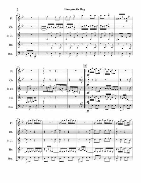 Honeysuckle Rag (G. Botsford) - woodwind quintet image number null