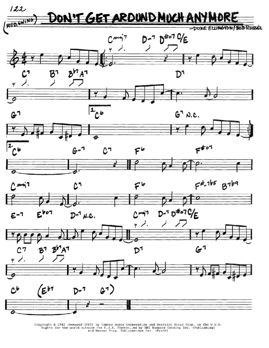 Don't Get Around Much Anymore Piano scores gallery preview page 1
