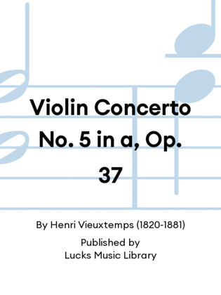 Book cover for Violin Concerto No. 5 in a, Op. 37