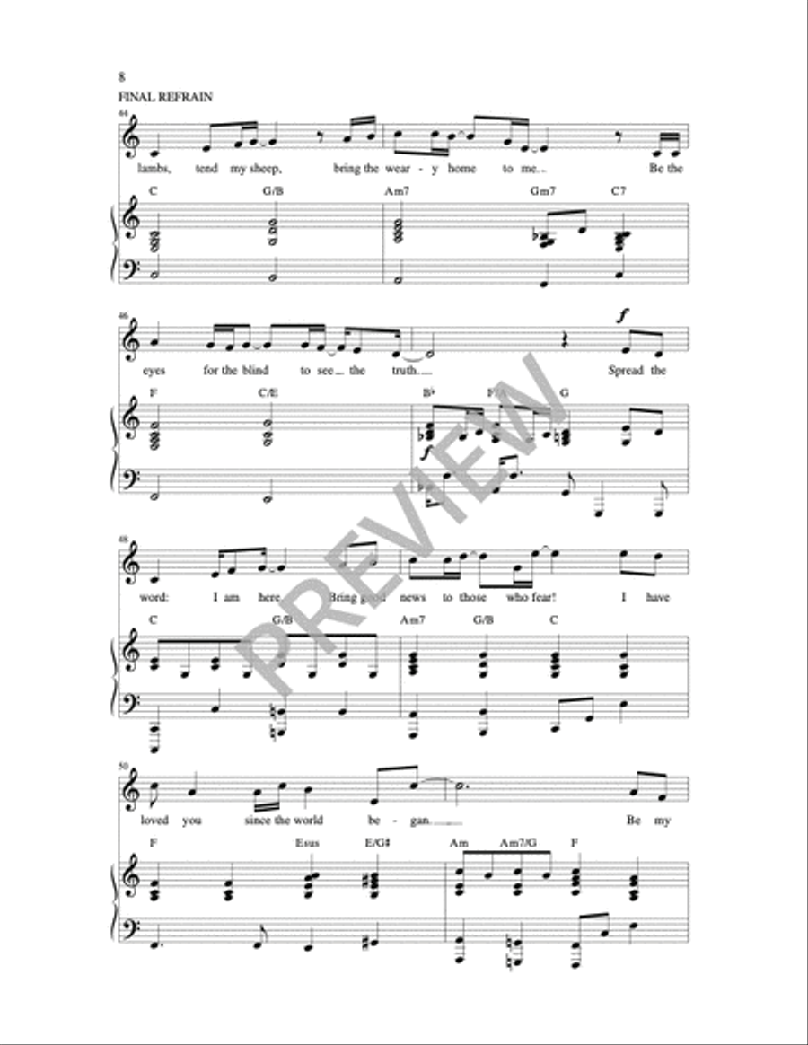 Feed My Lambs Unison Choir scores gallery preview page 10