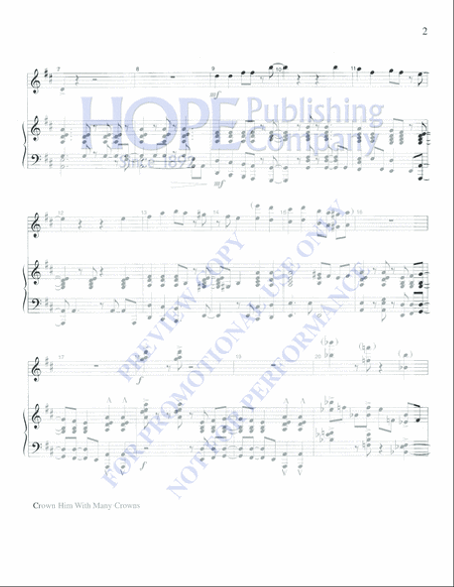 Crown Him with Many Crowns Percussion scores gallery preview page 3
