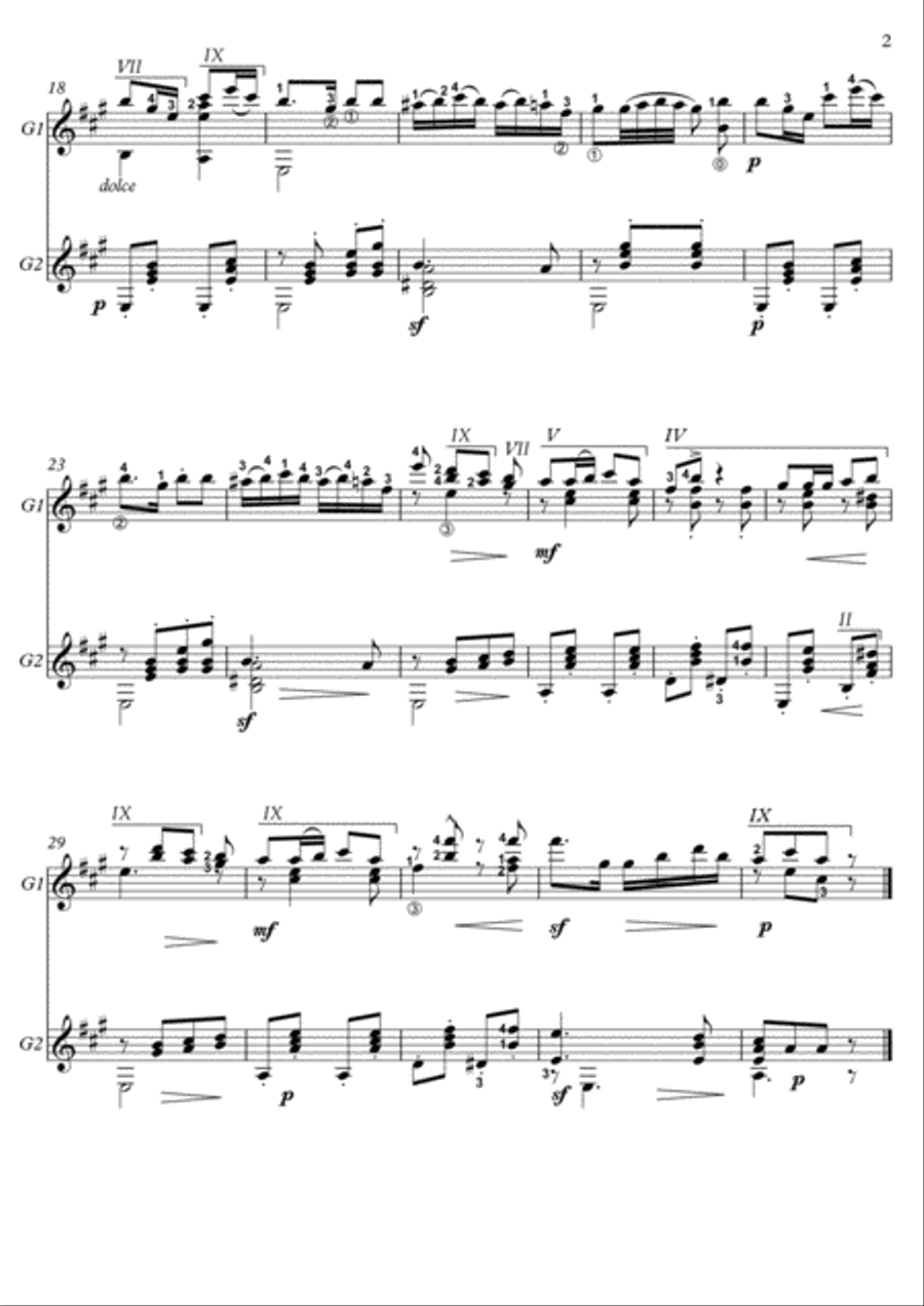 Guitar duet Duo de don Juan by Mozart Acoustic Guitar scores gallery preview page 2