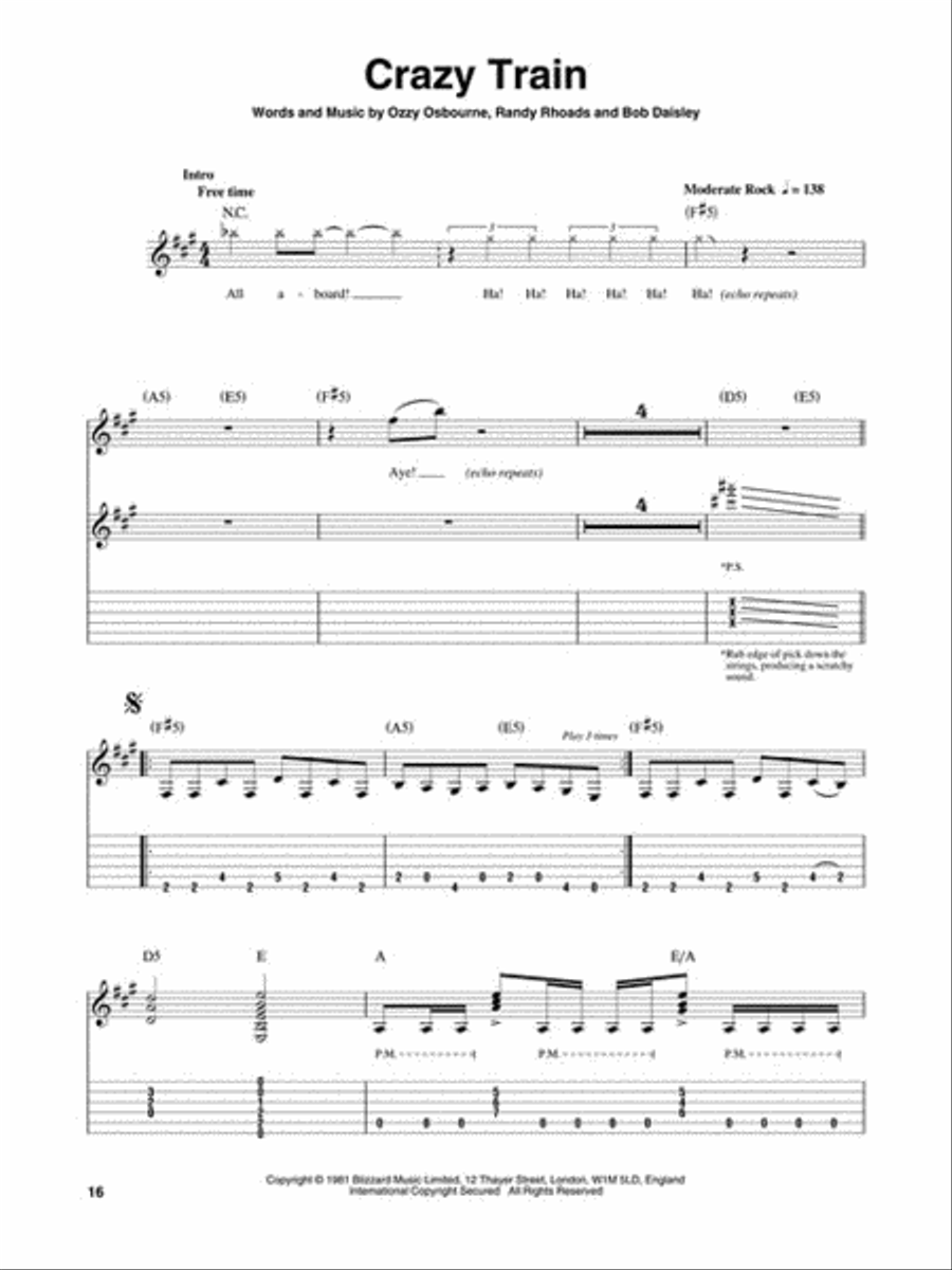 Ozzy Osbourne Ozzy Osbourne Guitar Tablature scores gallery preview page 5