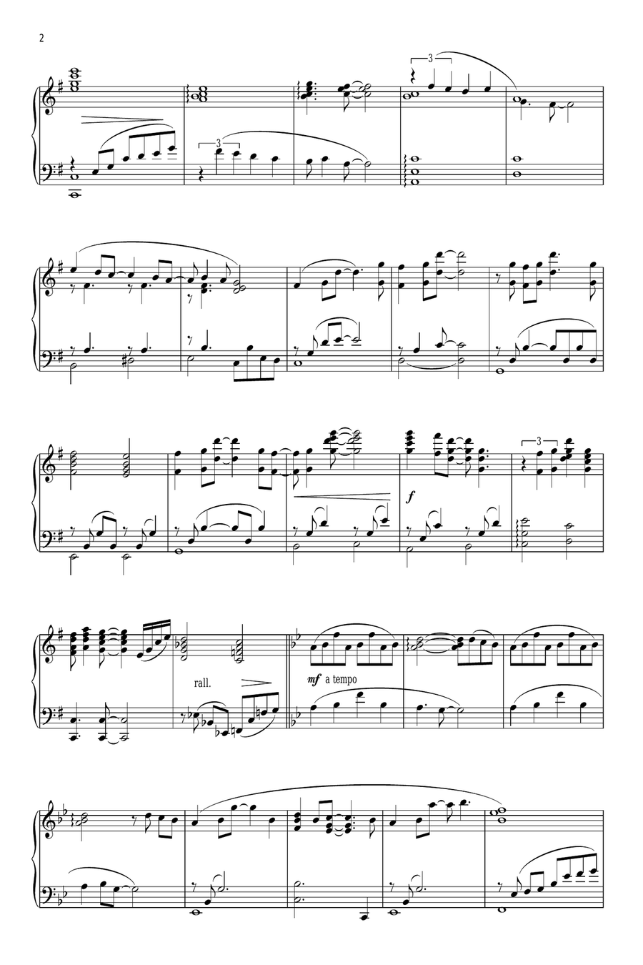 If I Never Knew You (End Title) (from Pocahontas) Piano Solo scores gallery preview page 2