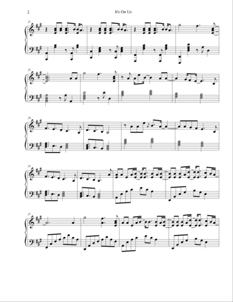 It's On Us It's On Us Piano Solo scores gallery preview page 2