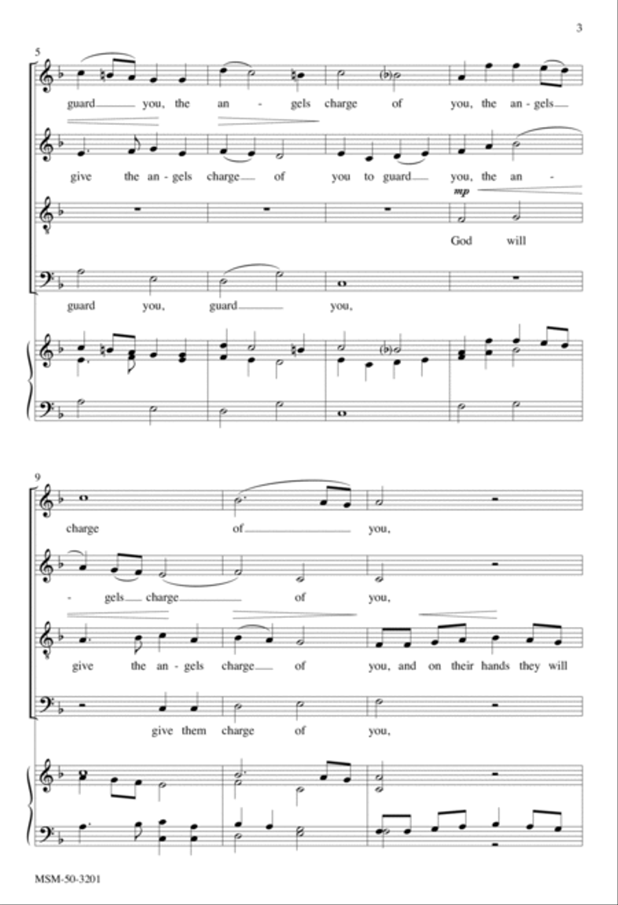 God Will Give the Angels Charge of You 4-Part scores gallery preview page 3