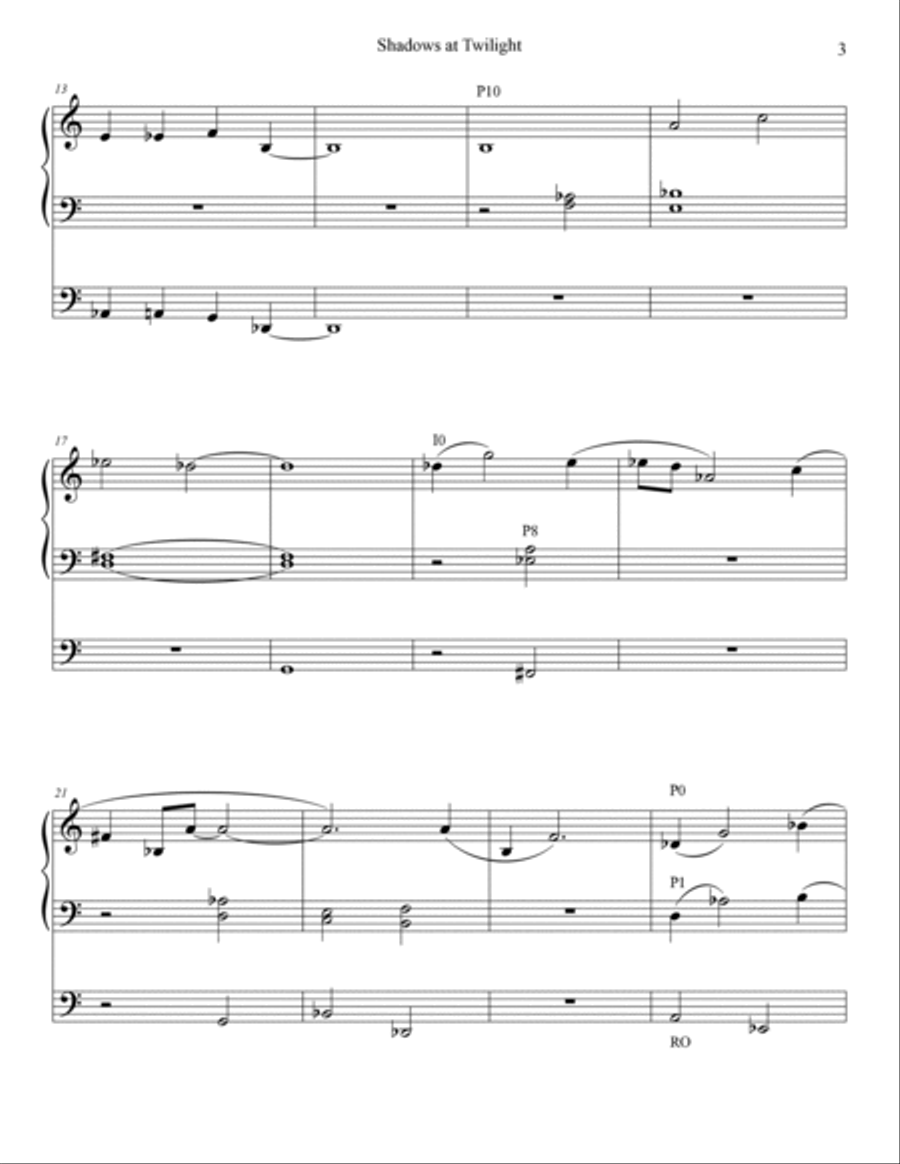 Shadows at Twilight - 12 Tone Organ Solo Organ Solo scores gallery preview page 3
