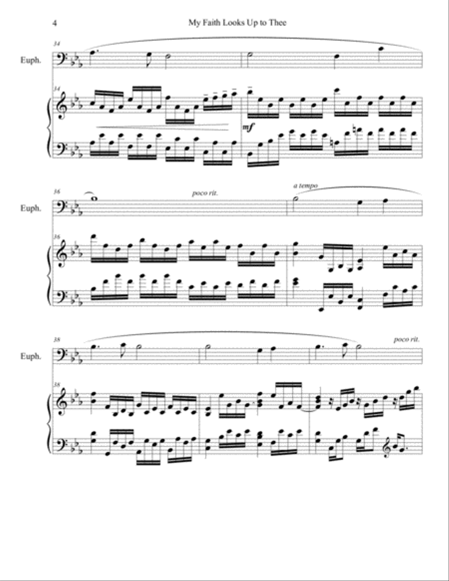 My Faith Looks Up to Thee (euphonium/piano), arr. Brenda Portman Euphonium scores gallery preview page 4