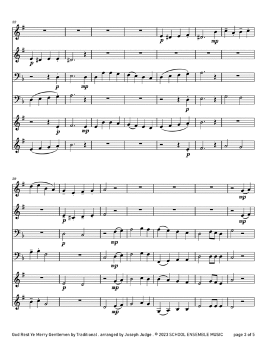 God Rest Ye Merry Gentlemen for Brass Quartet in Schools Brass Quartet scores gallery preview page 3