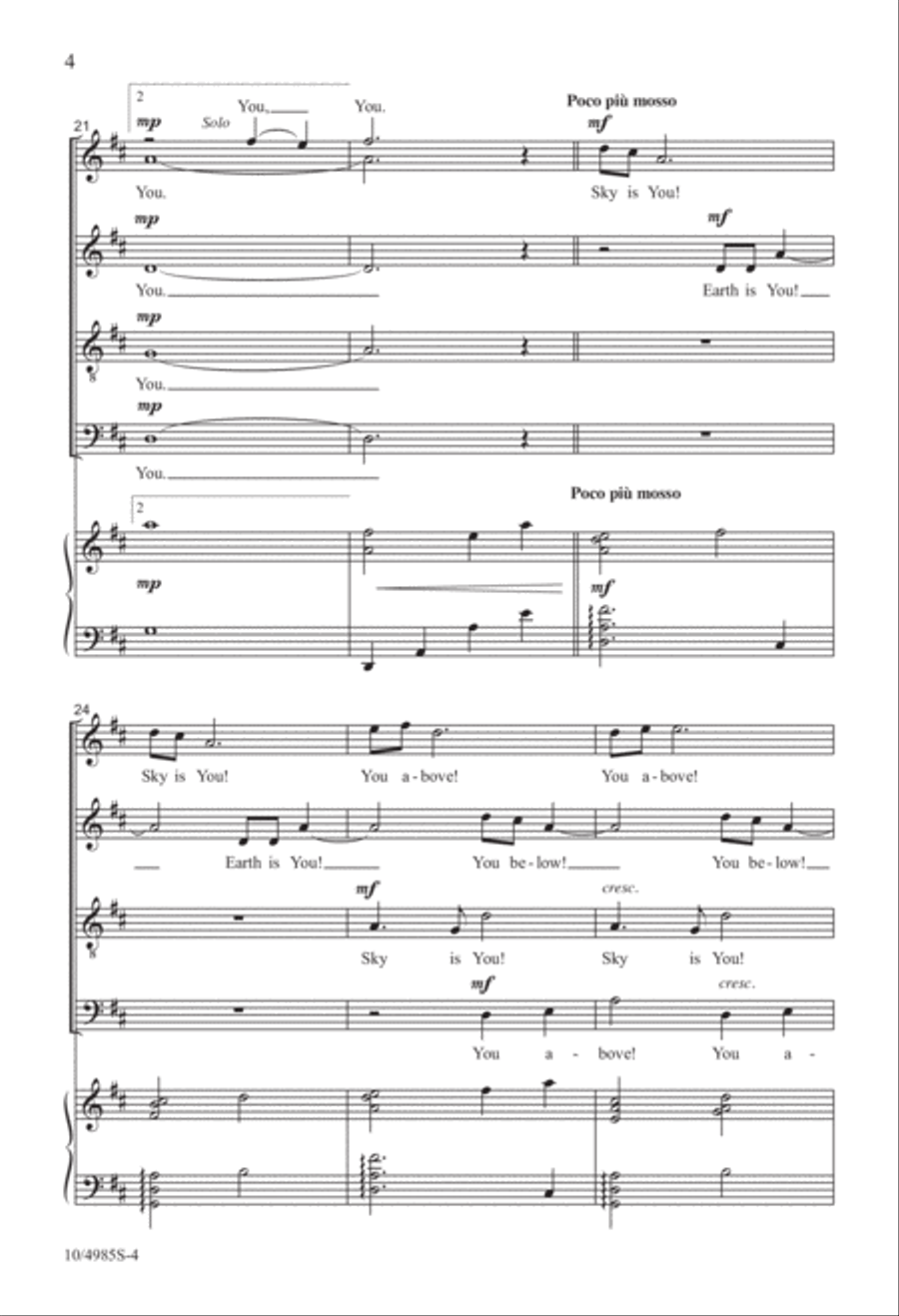 Everywhere, You Everywhere, You 4-Part scores gallery preview page 4