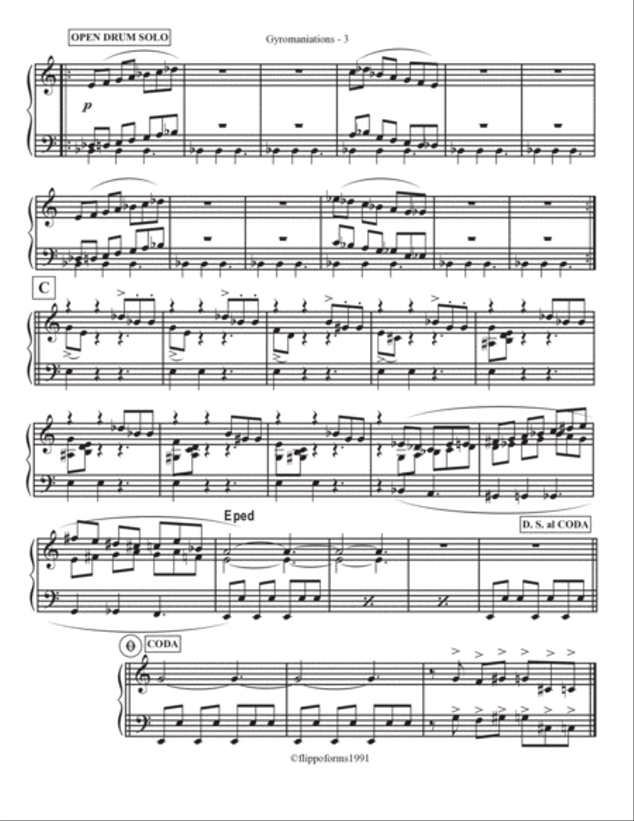 GYROMANIATIONS - The Globaljazz Series - Romanian-jazz fusion - Score/keyboard, Bb and Rhythm Parts Jazz Ensemble scores gallery preview page 4