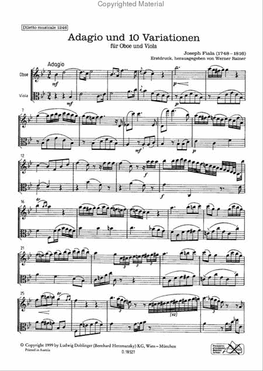 Adagio und 10 Variationen Oboe scores gallery preview page 2