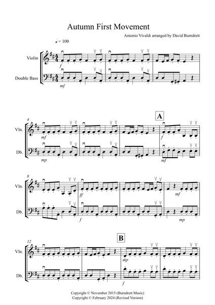 Autumn (first movement) for Violin and Double Bass Duet image number null