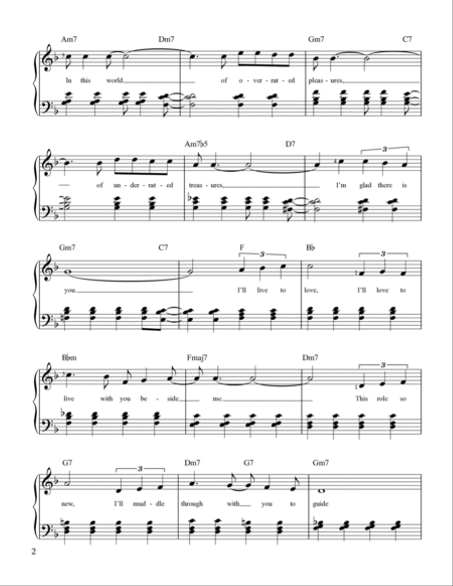 I'm Glad There Is You (in This World Of Ordinary People) Easy Piano scores gallery preview page 2
