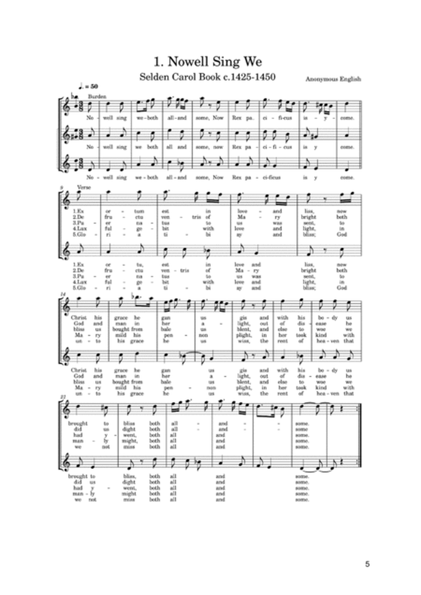 Ten Christmas Carols 1350-1610 In two, three and four parts - Score Only