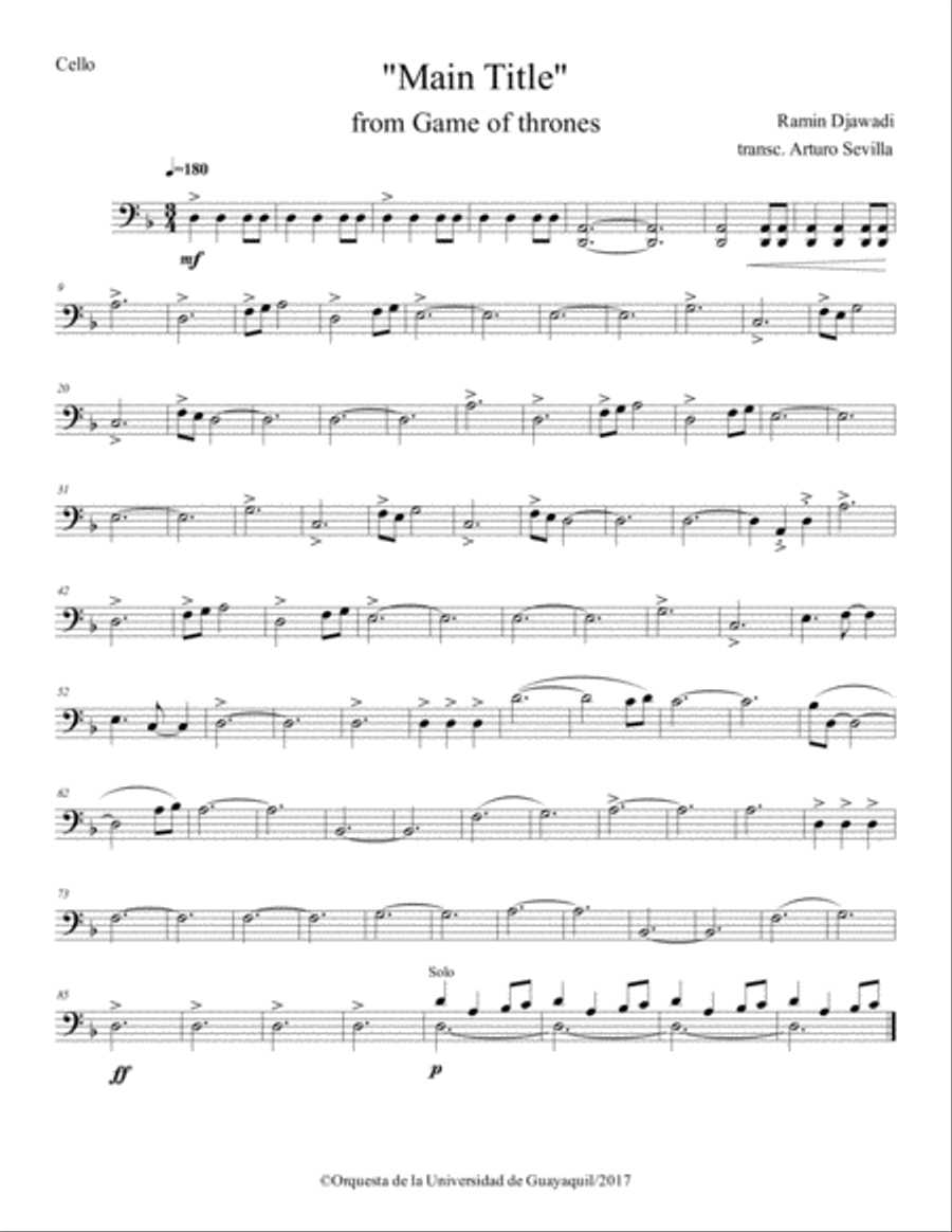 Game Of Thrones Small Ensemble scores gallery preview page 1
