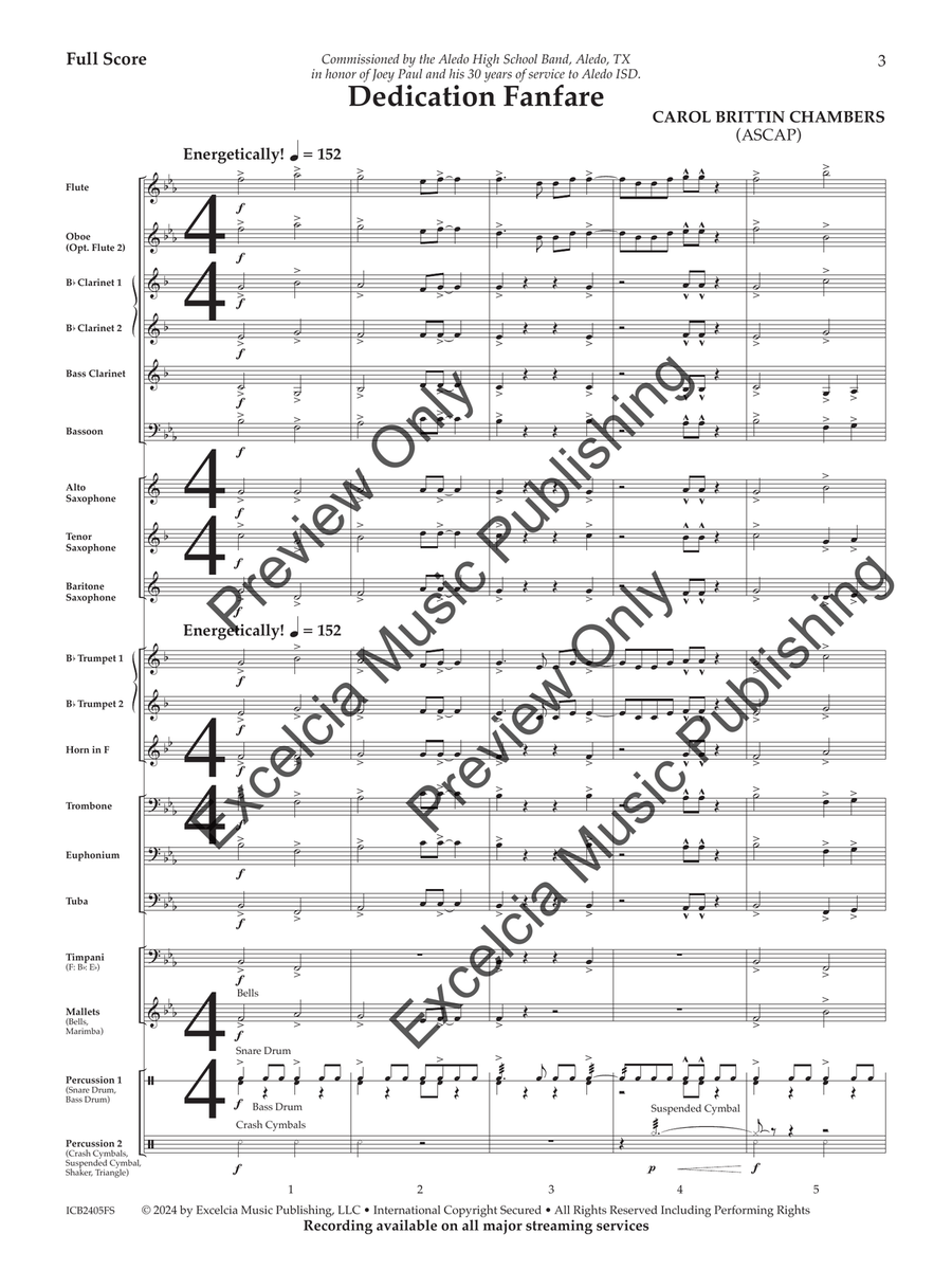 Dedication Fanfare Concert Band scores gallery preview page 4