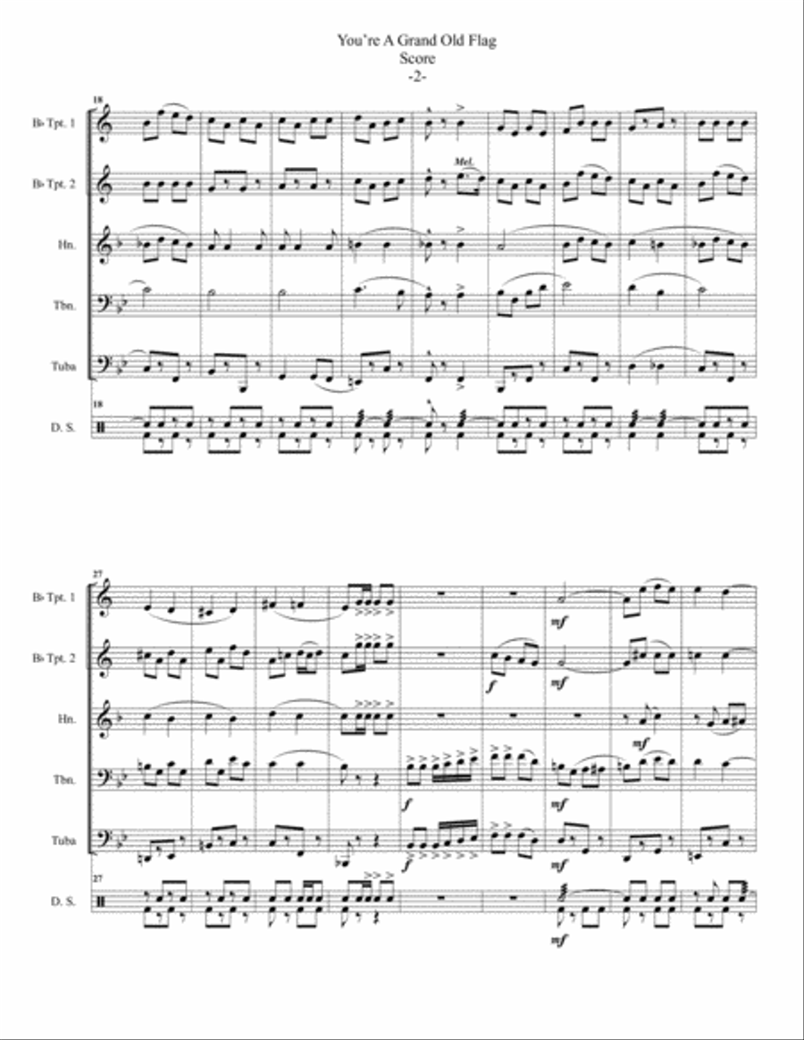 You're A Grand Old Flag Brass Ensemble scores gallery preview page 3