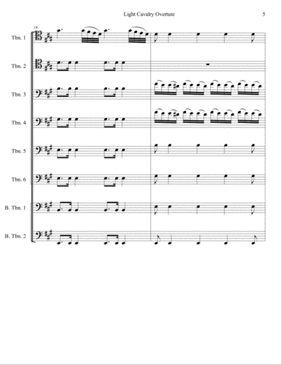 Light Cavalry Overture Brass Ensemble scores gallery preview page 5