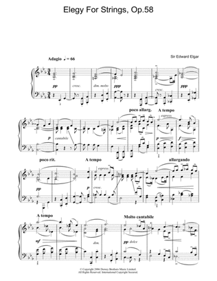 Elegy For Strings, Op.58