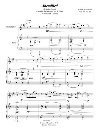 Schumann: Abendlied for Baritone Sax & Piano