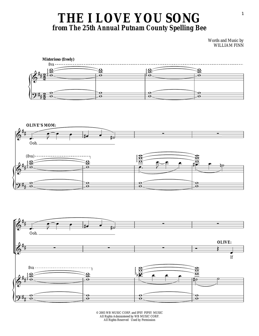 The I Love You Song The I Love You Song Voice Solo scores gallery preview page 1