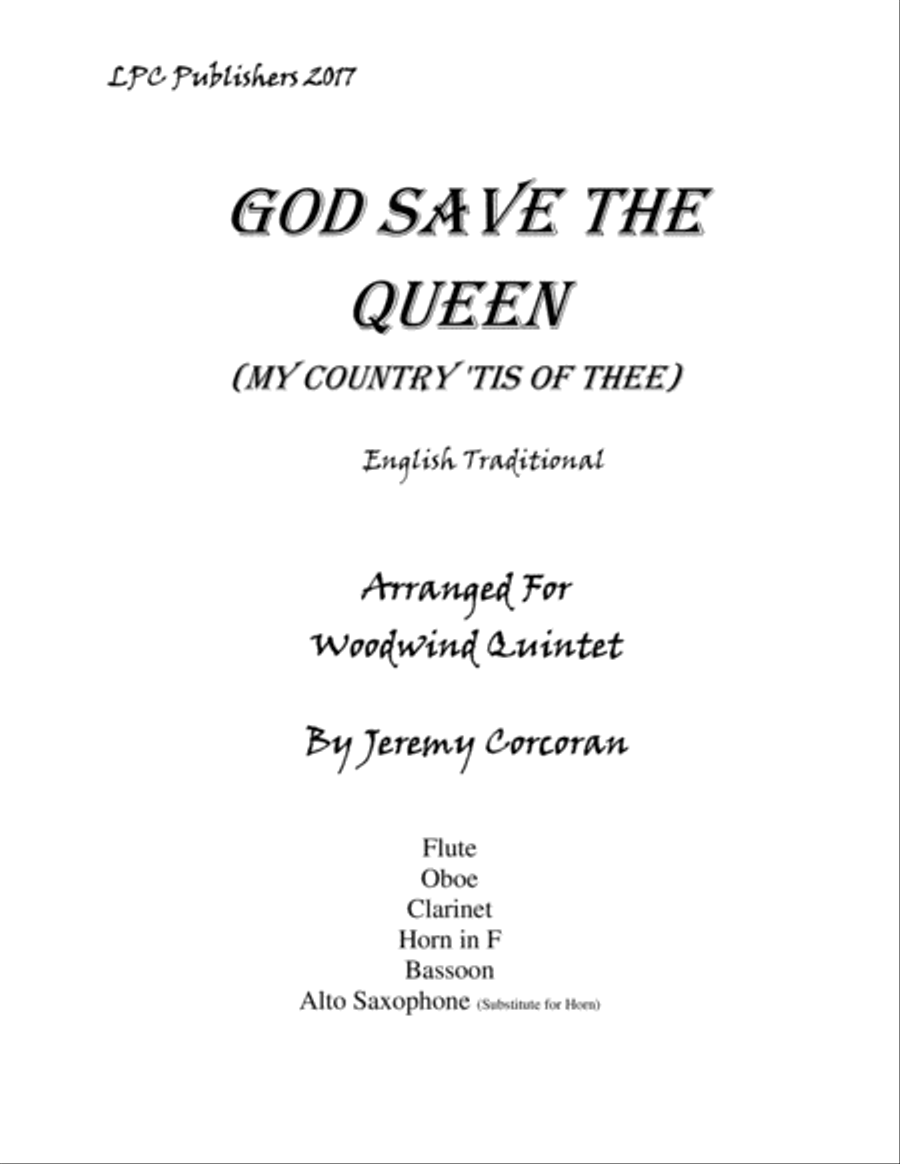 God Save the Queen (My Country Tis of Thee) Woodwind Quintet scores gallery preview page 1