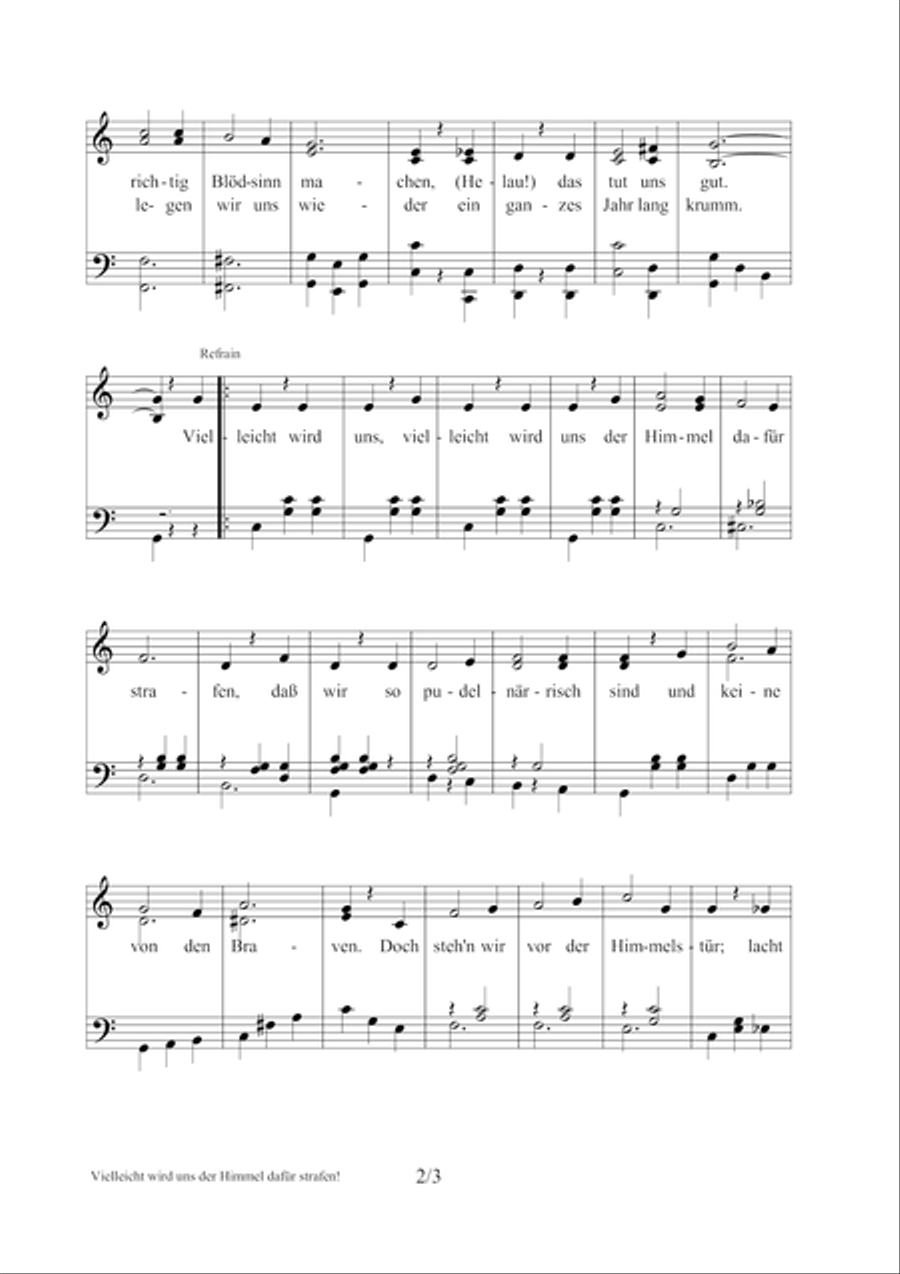 Vielleicht wird uns der Himmel dafur strafen! Piano, Vocal, Guitar scores gallery preview page 4