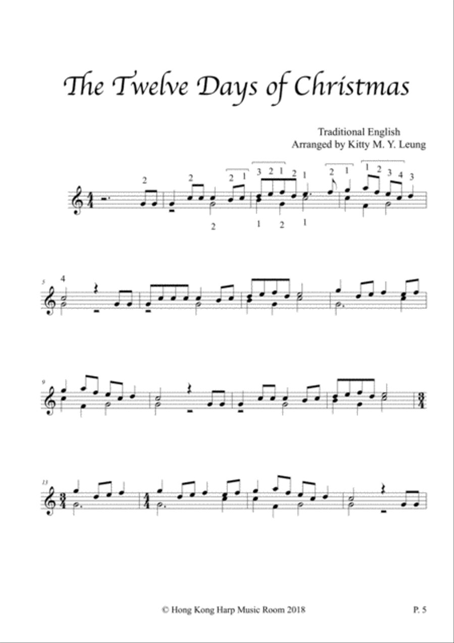 Christmas Songs (Volume 4) - 12 String Harp Harp scores gallery preview page 5