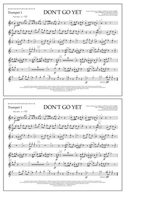 Don't Go Yet (arr. Tom Wallace) - Trumpet 1