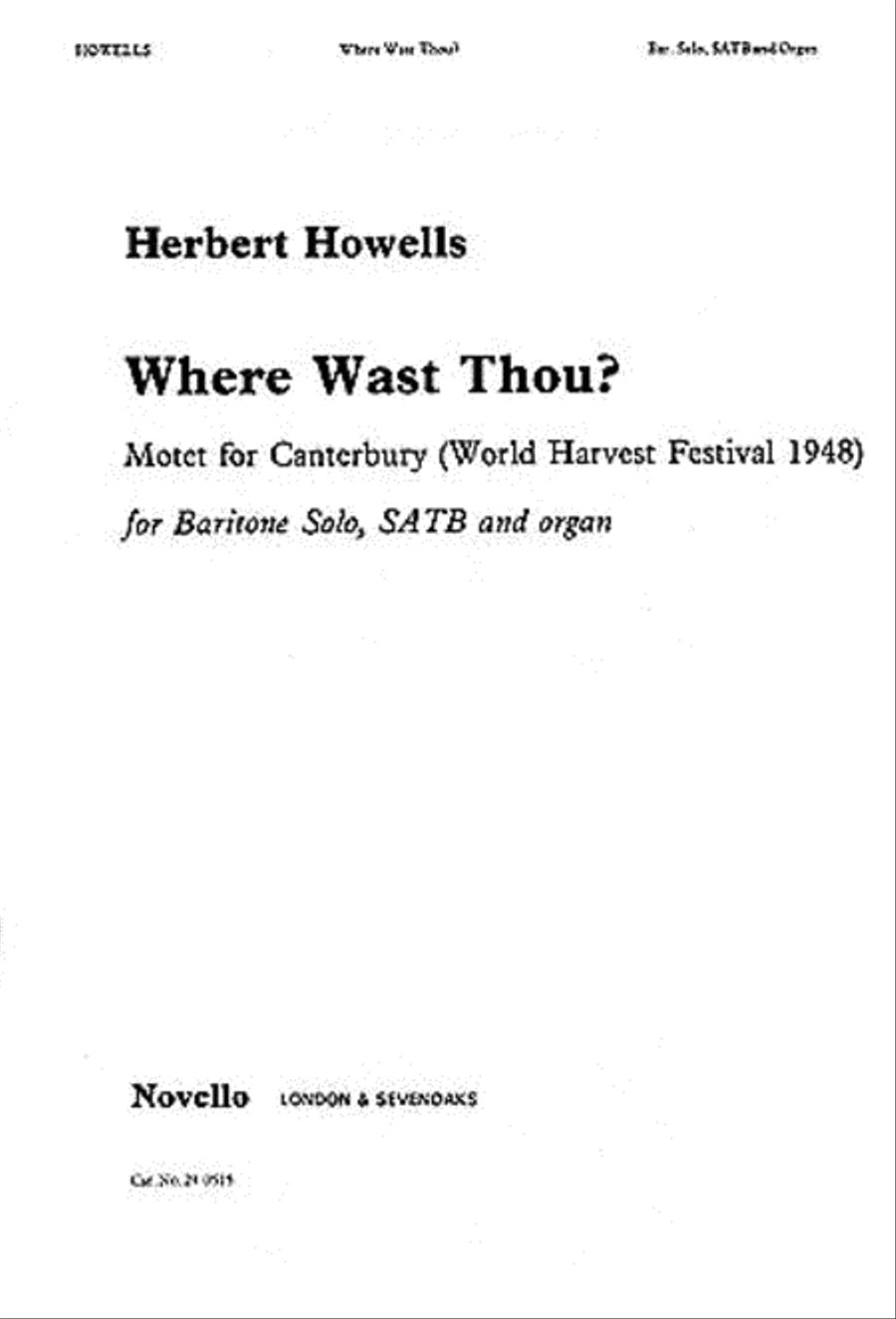 Where Wast Thou? 4-Part scores gallery preview page 1
