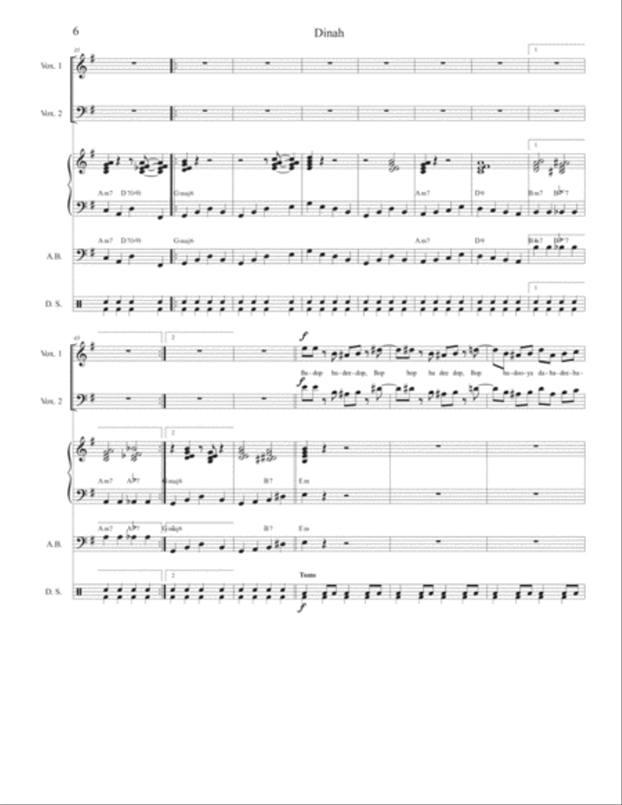 Dinah Dinah 4-Part scores gallery preview page 6