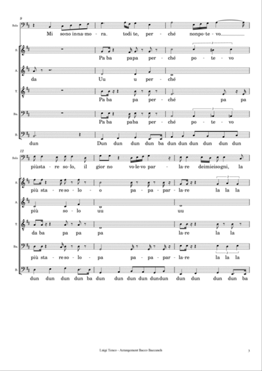 Mi Sono Innamorato Di Te 4-Part scores gallery preview page 4