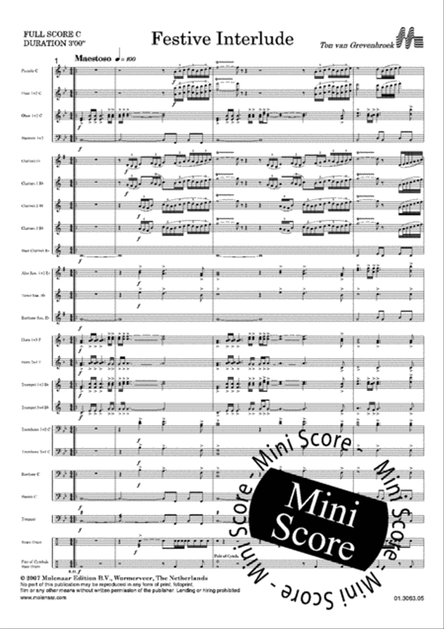 Festive Interlude Concert Band scores gallery preview page 5