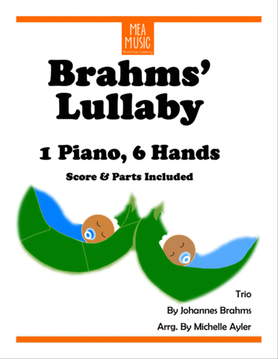 Brahms' Lullaby Piano Trio (1 Piano, 6 Hands) Piano Trio scores gallery preview page 1