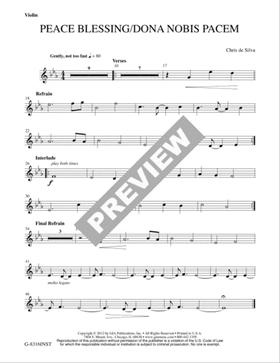 Peace Blessing / Dona Nobis Pacem - Instrument edition Oboe scores gallery preview page 2