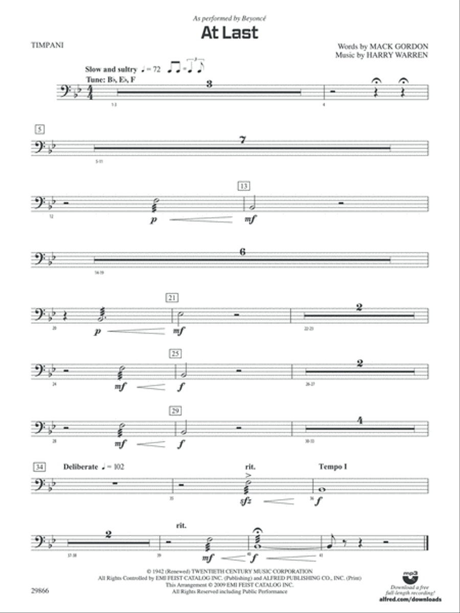 At Last: Timpani At Last: Timpani Concert Band scores gallery preview page 1