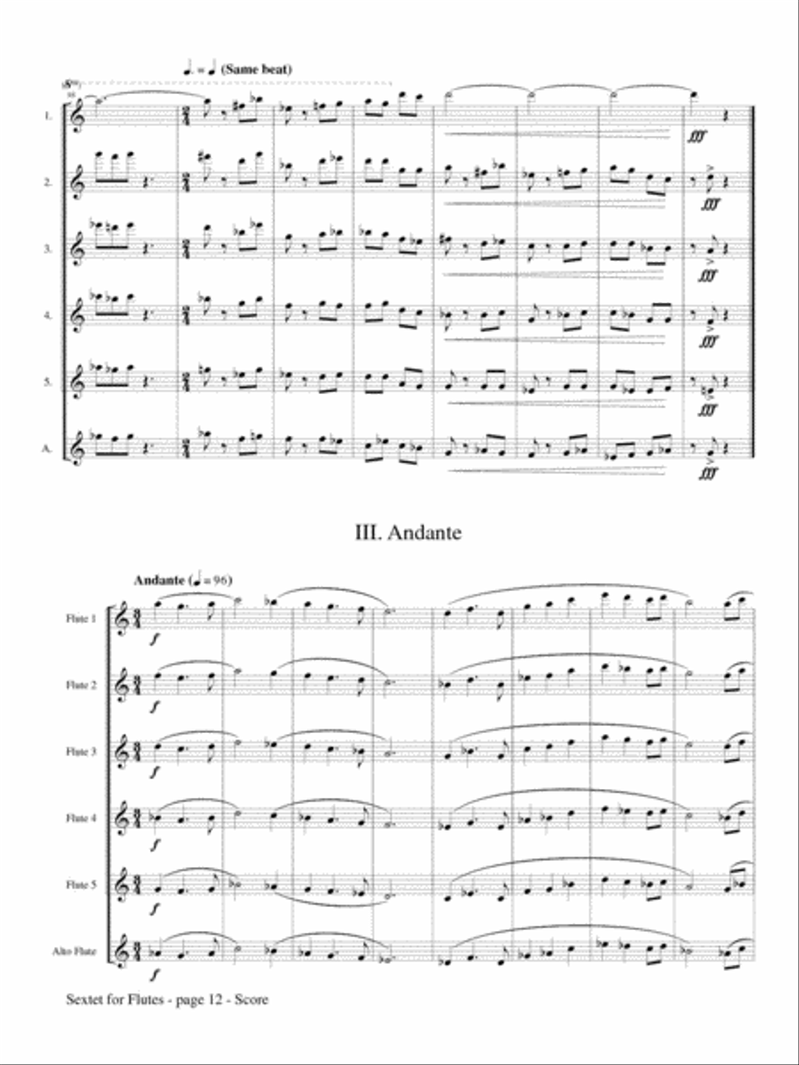 Sextet for Flutes Sextet for Flutes Flute Choir scores gallery preview page 4