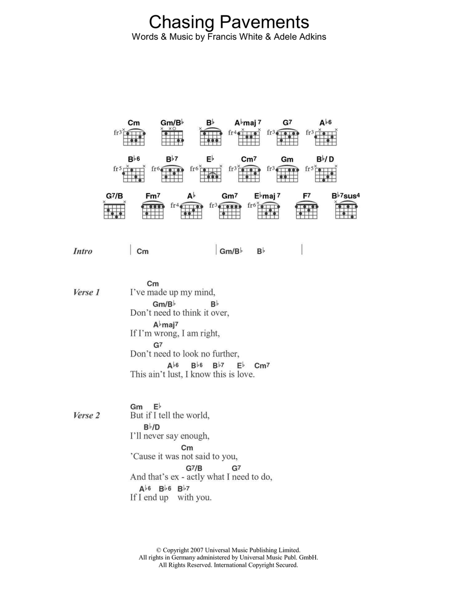 Chasing Pavements Acoustic Guitar scores gallery preview page 1