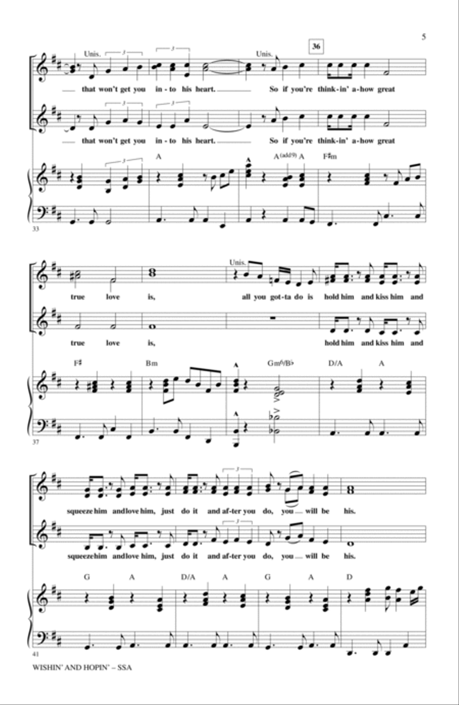 Wishin' And Hopin' (arr. Mac Huff) SSA scores gallery preview page 4