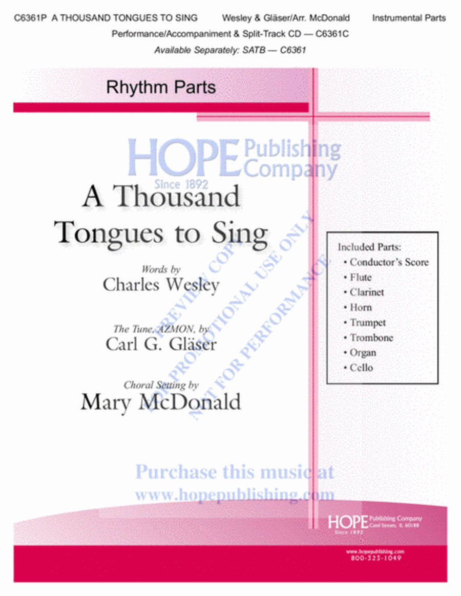 A Thousand Tongues to Sing