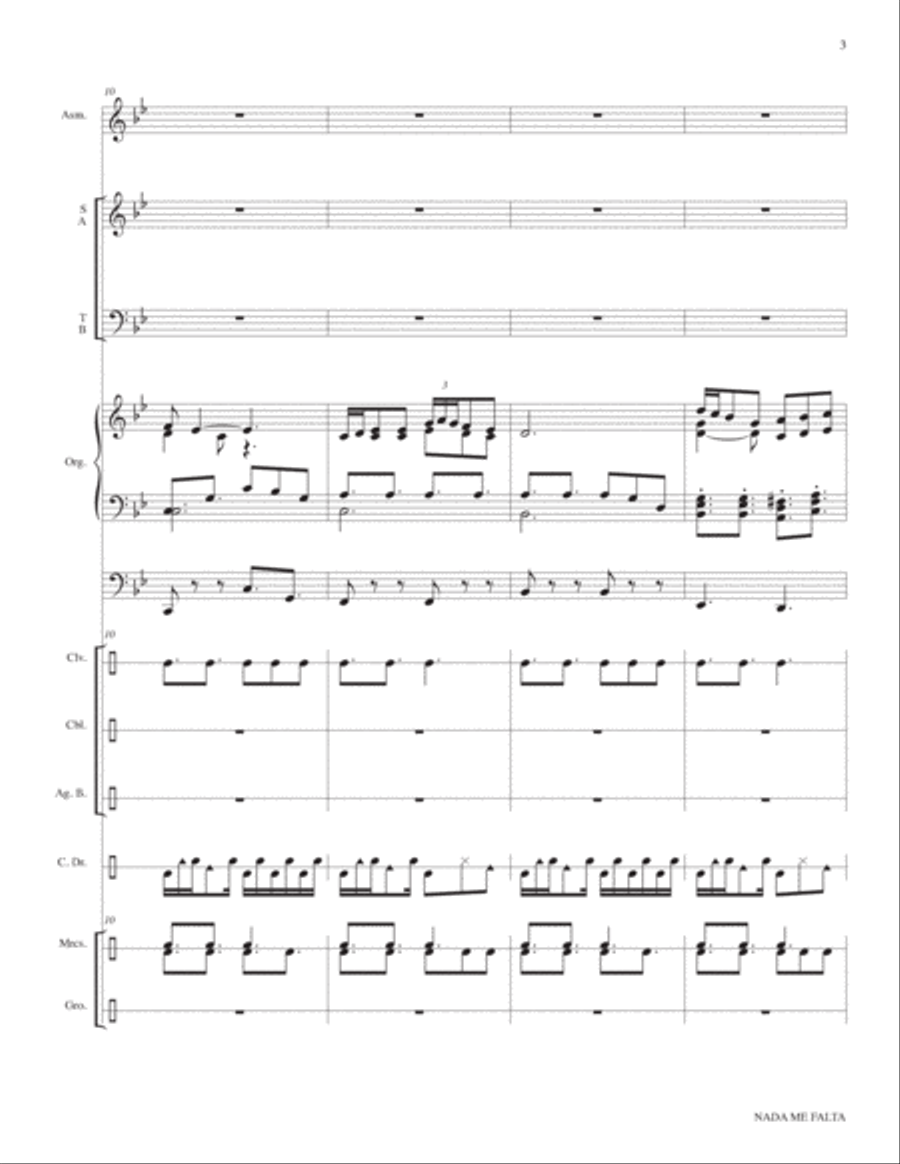 Nada me falta: Psalm 23: Full Score and Parts 4-Part scores gallery preview page 3