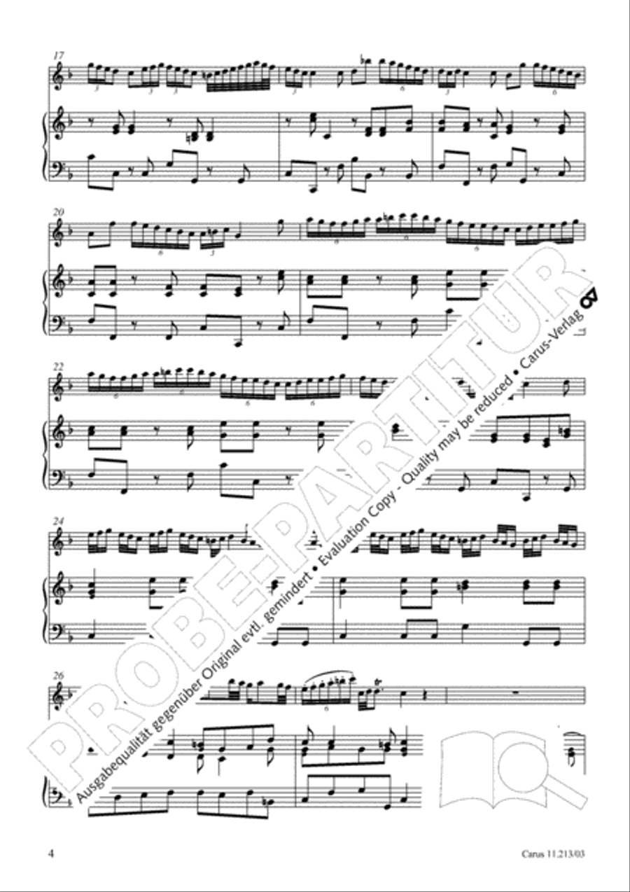 Concertino in F major for recorder and strings (Concertino in F fur Blockflote und Streicher) Recorder scores gallery preview page 5