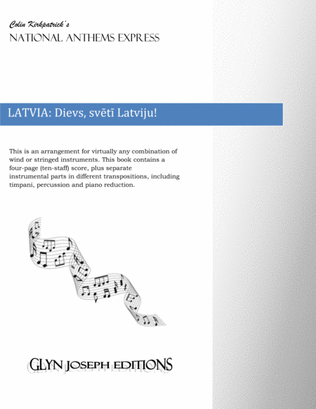 Book cover for Latvia National Anthem: Dievs, svētī Latviju!