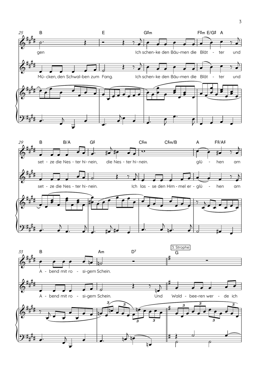 Idas Sommerlied Idas Sommerlied Piano, Vocal, Guitar scores gallery preview page 3