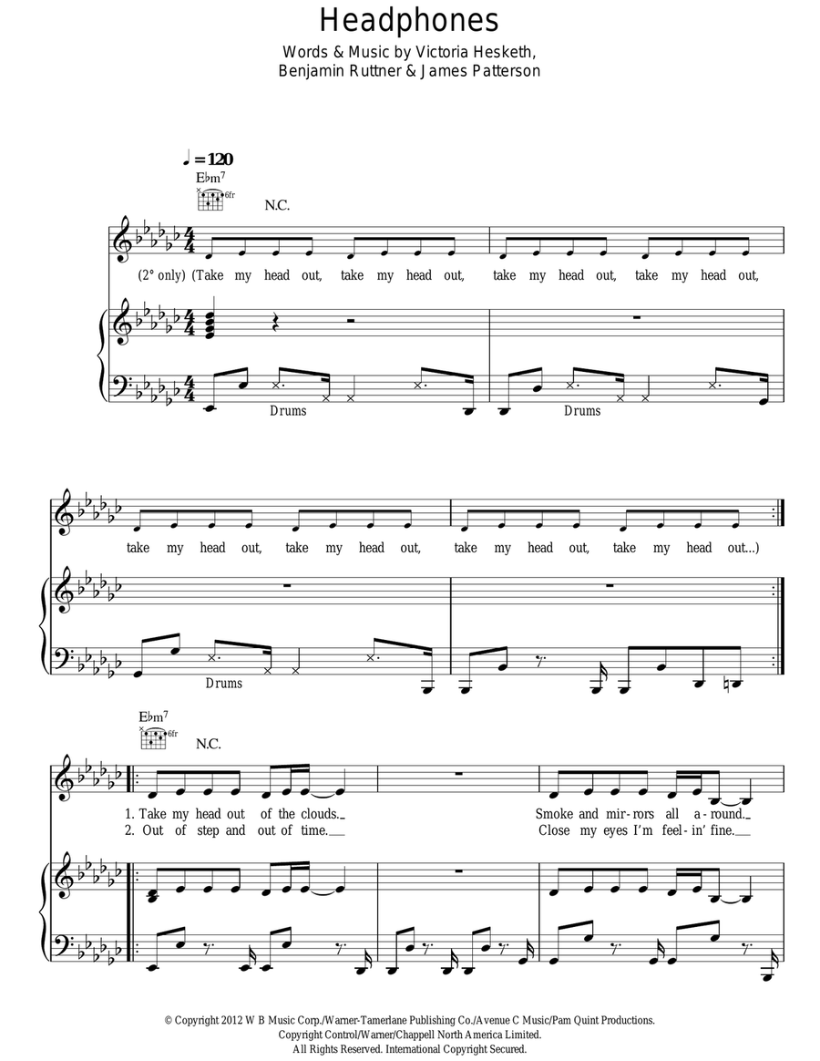 Headphones Acoustic Guitar scores gallery preview page 1