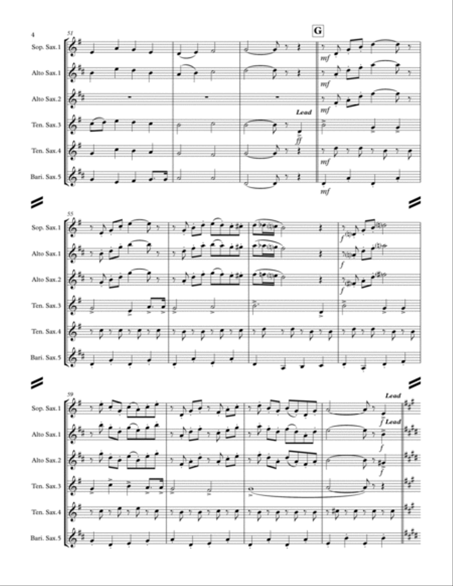 Ein Prosit (for Saxophone Quintet SATTB or AATTB) Saxophone Quintet scores gallery preview page 5