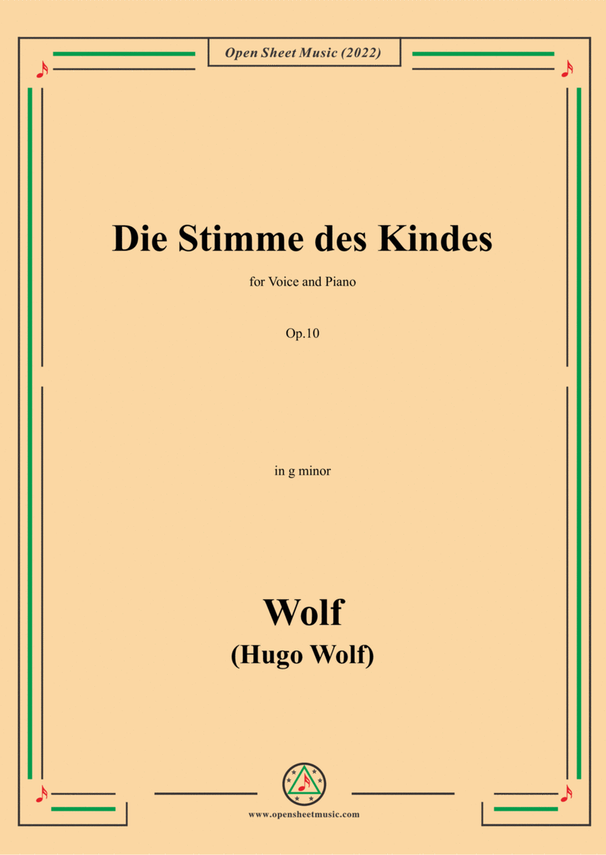 Wolf-Die Stimme des Kindes,in g minor,Op.10(IHW 39) image number null