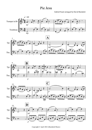 Pie Jesu (from Requiem) for Trumpet and Trombone Duet