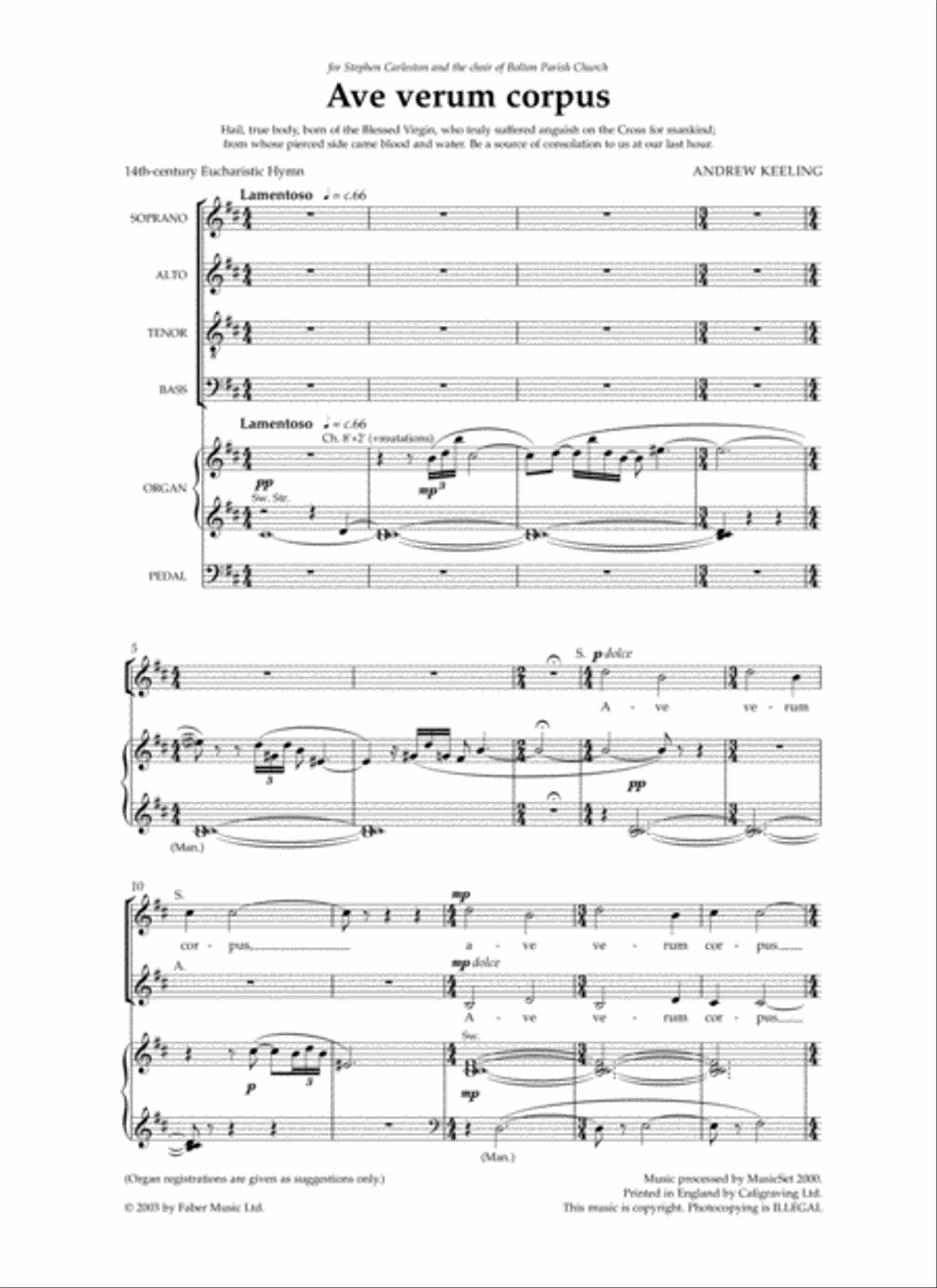 Ave Verum Corpus Ave Verum Corpus 4-Part scores gallery preview page 2